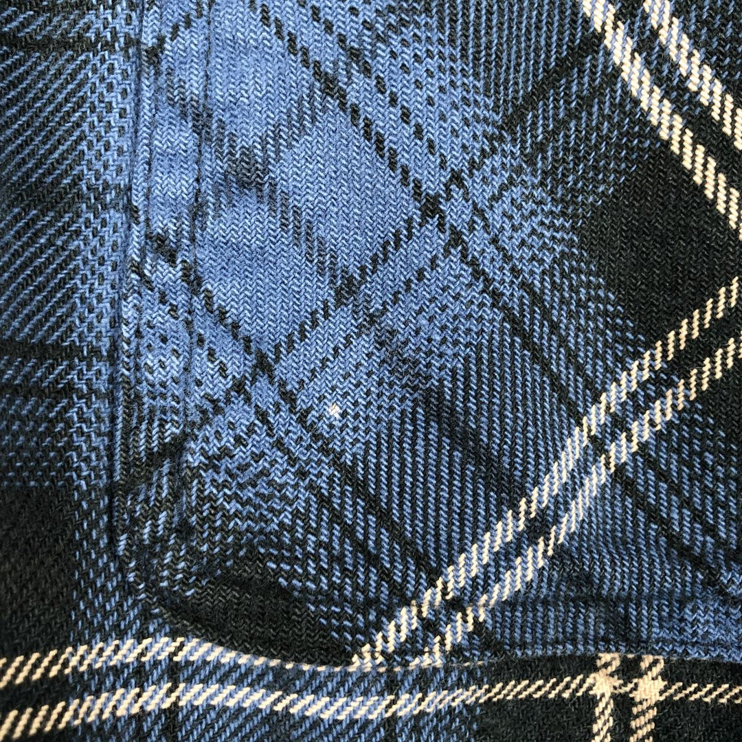 FIELD&STREAM Long-Sleeve Heavy Flannel Check Shirt, Men's Size M (approx.) cotton blue type Vintage Second Hand