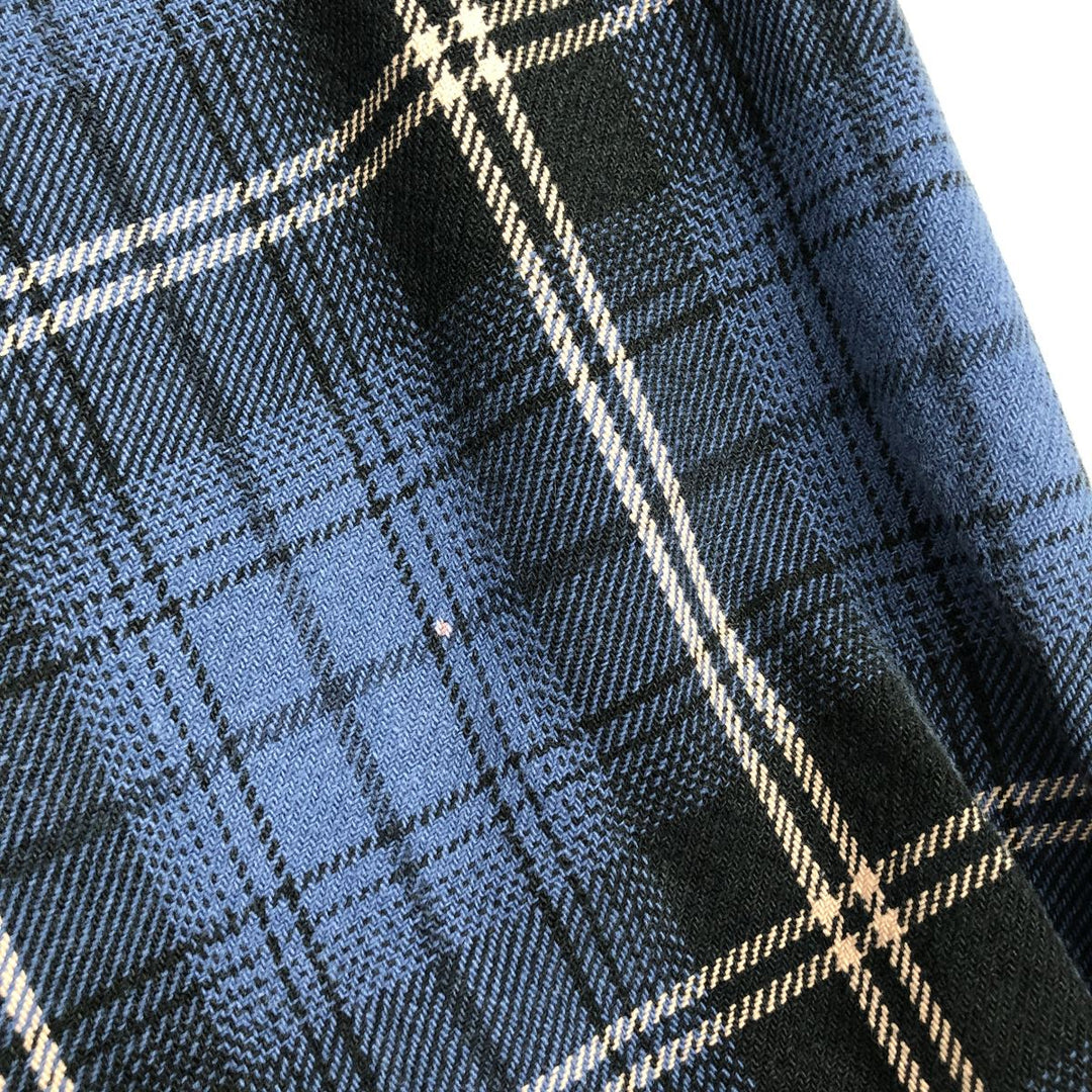 FIELD&STREAM Long-Sleeve Heavy Flannel Check Shirt, Men's Size M (approx.) cotton blue type Vintage Second Hand