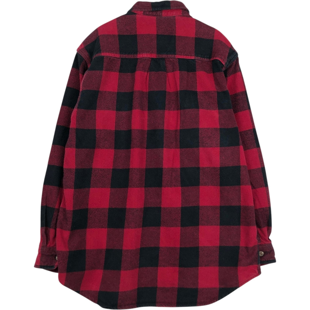 FIELD and STREAM Buffalo Check Long Sleeve Heavy Flannel Check Shirt, Men's Size L cotton red type Vintage Second Hand