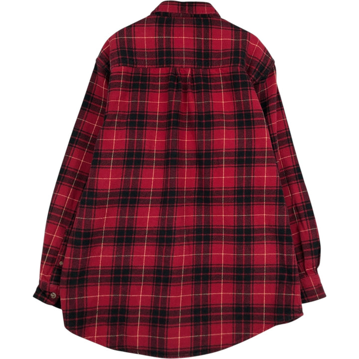 FIELD and STREAM Long Sleeve Heavy Flannel Check Shirt, Men's Size L cotton red type Vintage Second Hand