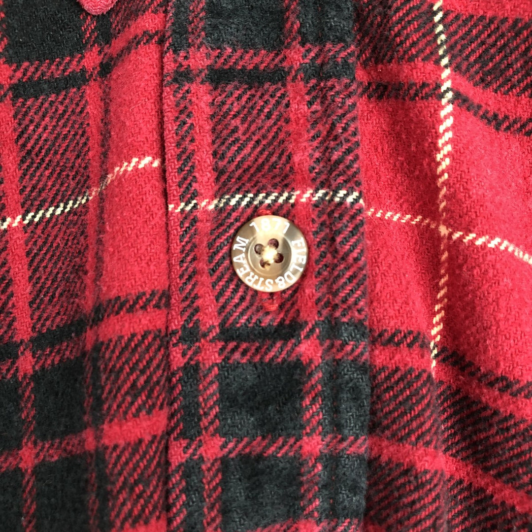 FIELD and STREAM Long Sleeve Heavy Flannel Check Shirt, Men's Size L cotton red type Vintage Second Hand