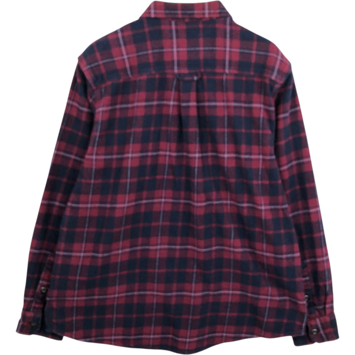 Orvis Long Sleeve Heavy Flannel Check Shirt, Men's XXL cotton wine-red Vintage Second Hand