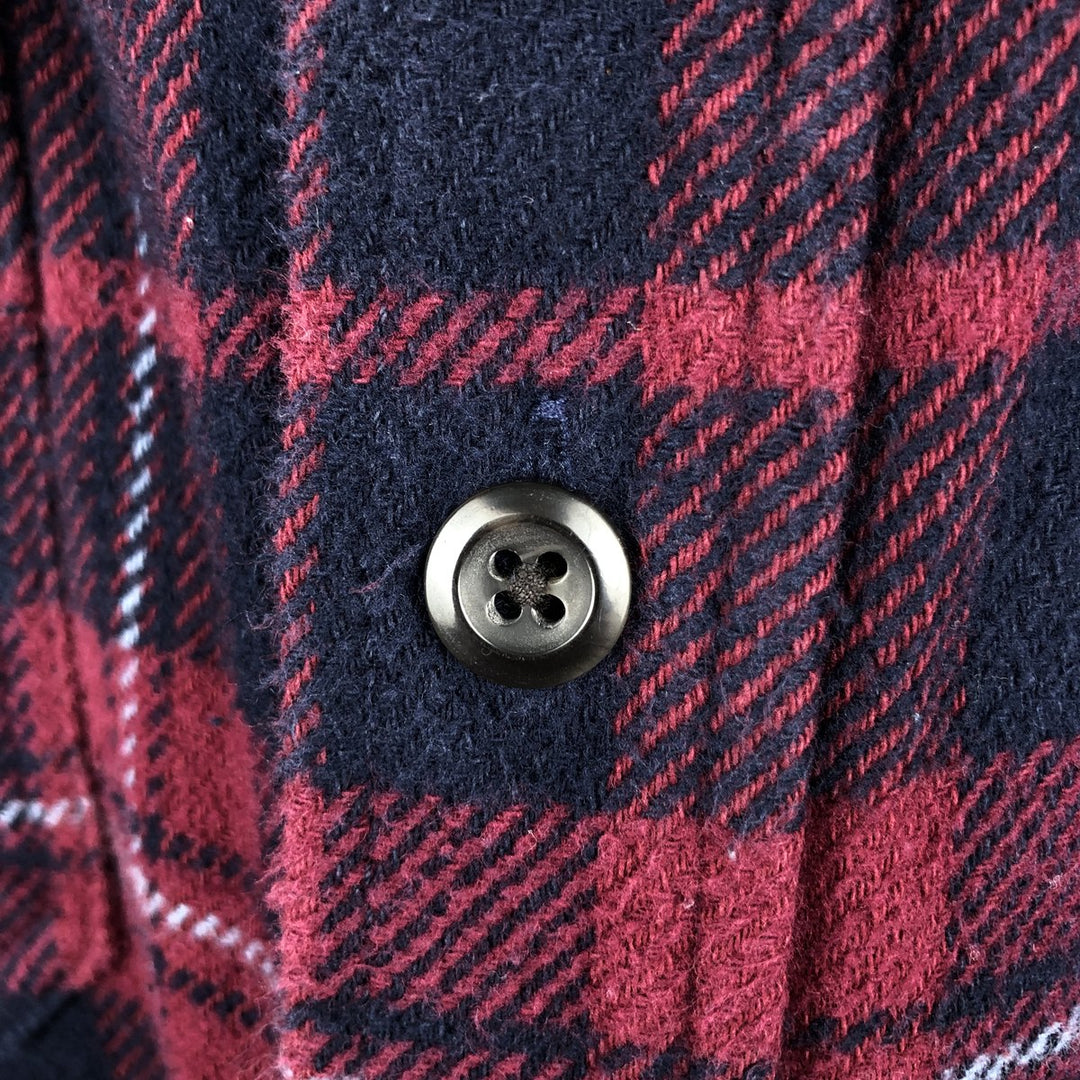 Orvis Long Sleeve Heavy Flannel Check Shirt, Men's XXL cotton wine-red Vintage Second Hand
