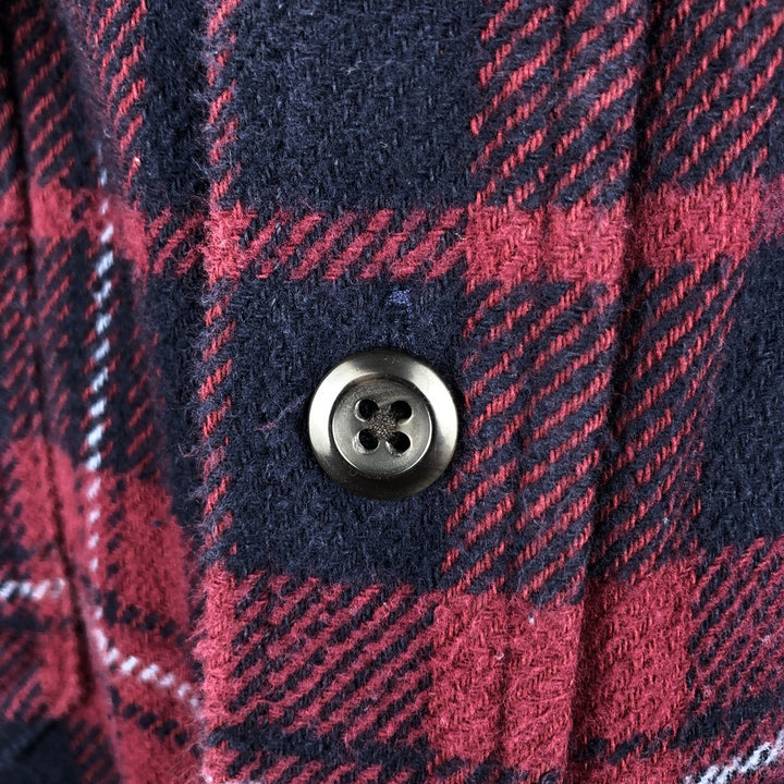 Orvis Long Sleeve Heavy Flannel Check Shirt, Men's XXL cotton wine-red Vintage Second Hand