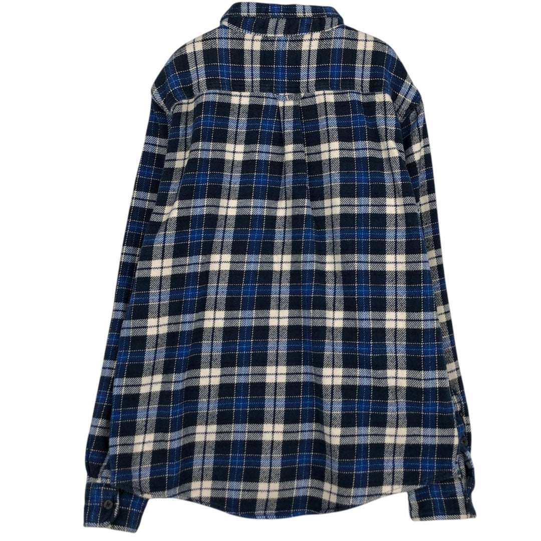 ORVIS Long Sleeve Heavy Flannel Check Shirt, Men's Size L cotton blue type Vintage Second Hand