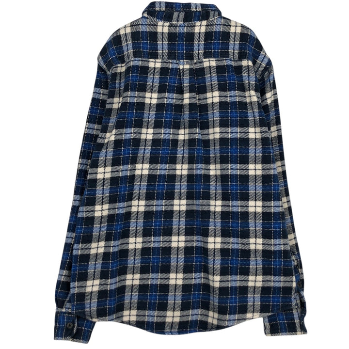 ORVIS Long Sleeve Heavy Flannel Check Shirt, Men's Size L cotton blue type Vintage Second Hand