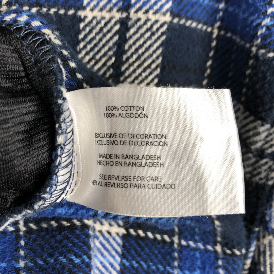 ORVIS Long Sleeve Heavy Flannel Check Shirt, Men's Size L cotton blue type Vintage Second Hand