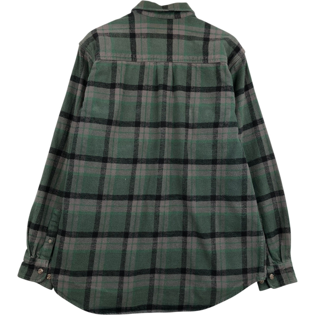 FIELD and STREAM Long Sleeve Flannel Check Shirt, Men's Size L cotton green type Vintage Second Hand