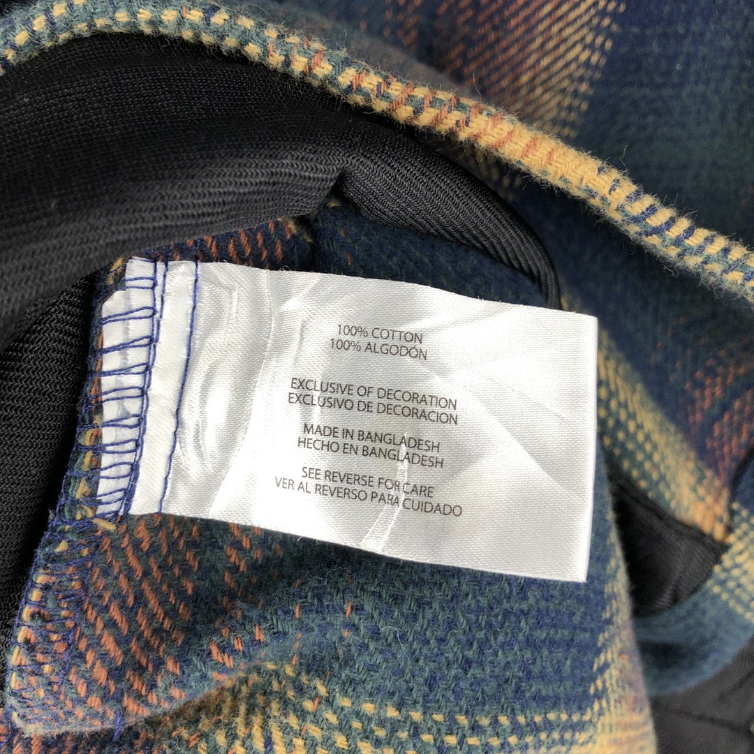 ORVIS Long Sleeve Flannel Check Shirt, Men's XL Size cotton navy blue type Vintage Second Hand
