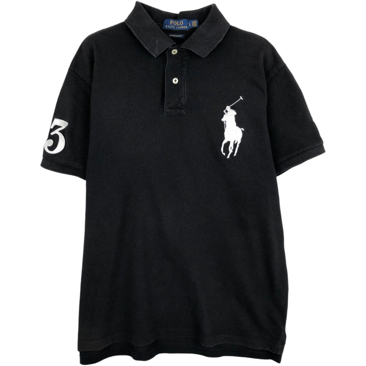 Ralph Lauren POLO RALPH LAUREN CUSTOM SLIM FIT Big Pony Short Sleeve Polo Shirt Men's L cotton black type Vintage Second Hand