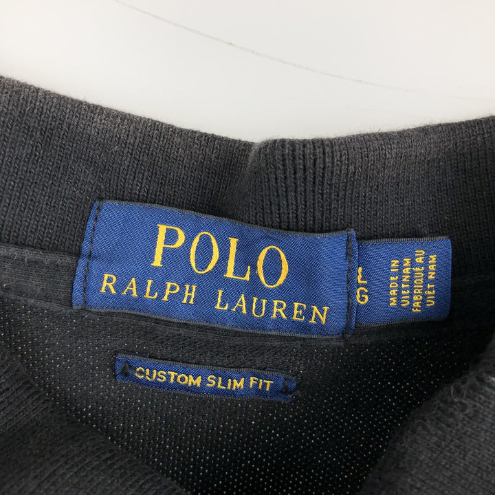 Ralph Lauren POLO RALPH LAUREN CUSTOM SLIM FIT Big Pony Short Sleeve Polo Shirt Men's L cotton black type Vintage Second Hand