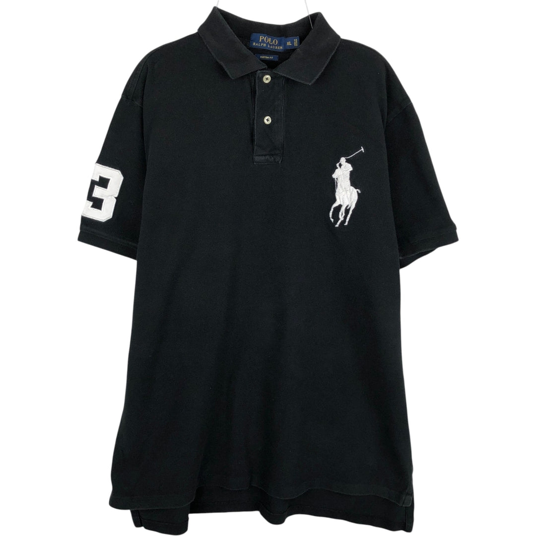Ralph Lauren POLO RALPH LAUREN CUSTOM FIT Big Pony Short Sleeve Polo Shirt Men's XL cotton black type Vintage Second Hand