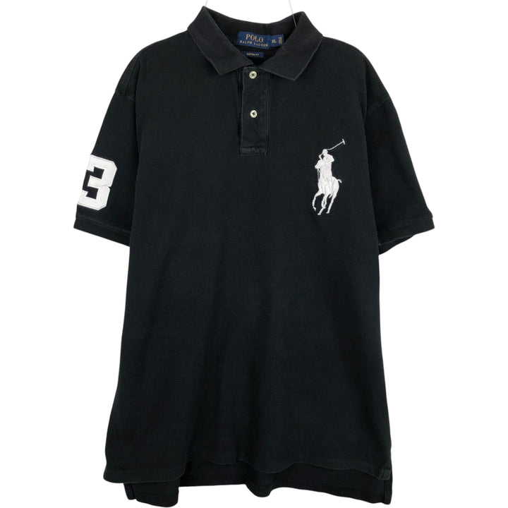 Ralph Lauren POLO RALPH LAUREN CUSTOM FIT Big Pony Short Sleeve Polo Shirt Men's XL cotton black type Vintage Second Hand