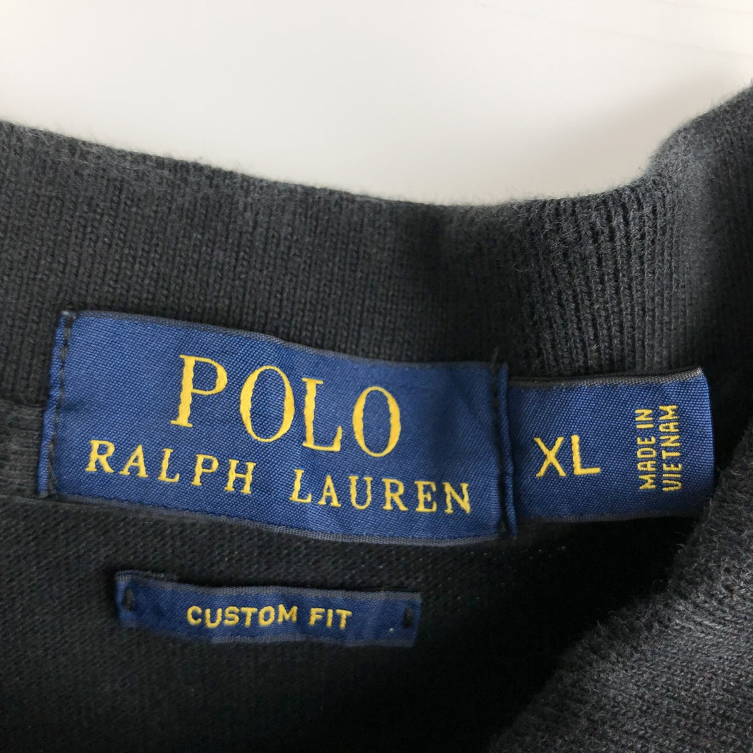 Ralph Lauren POLO RALPH LAUREN CUSTOM FIT Big Pony Short Sleeve Polo Shirt Men's XL cotton black type Vintage Second Hand