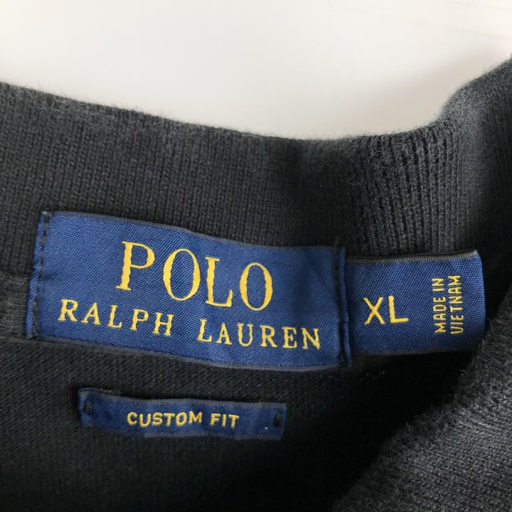 Ralph Lauren POLO RALPH LAUREN CUSTOM FIT Big Pony Short Sleeve Polo Shirt Men's XL cotton black type Vintage Second Hand