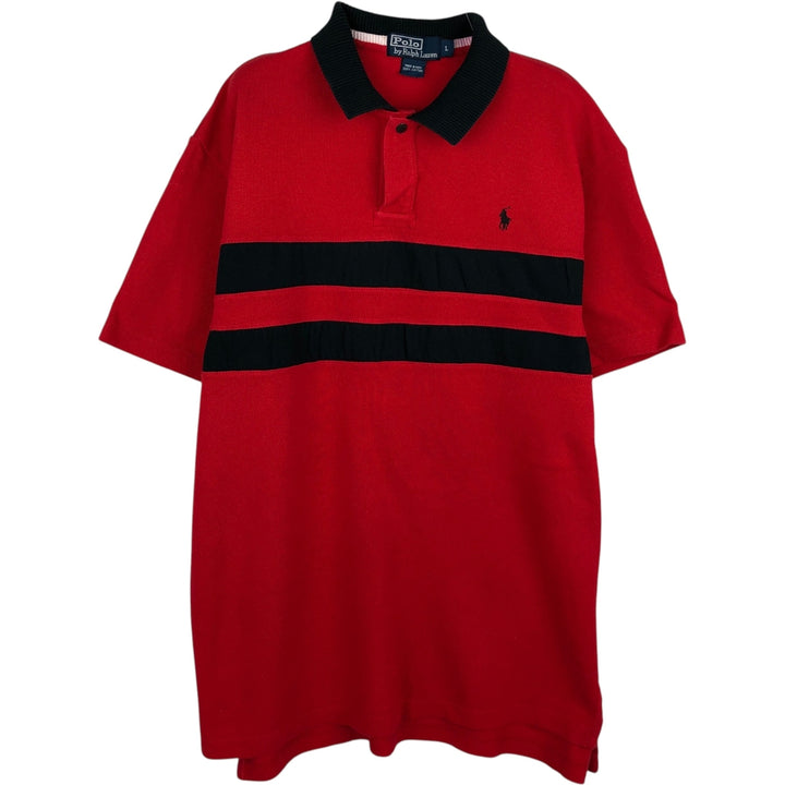 Ralph Lauren POLO by Ralph Lauren short sleeve polo shirt, men's size L cotton red type Vintage Second Hand
