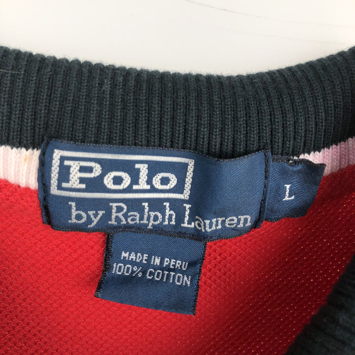 Ralph Lauren POLO by Ralph Lauren short sleeve polo shirt, men's size L cotton red type Vintage Second Hand