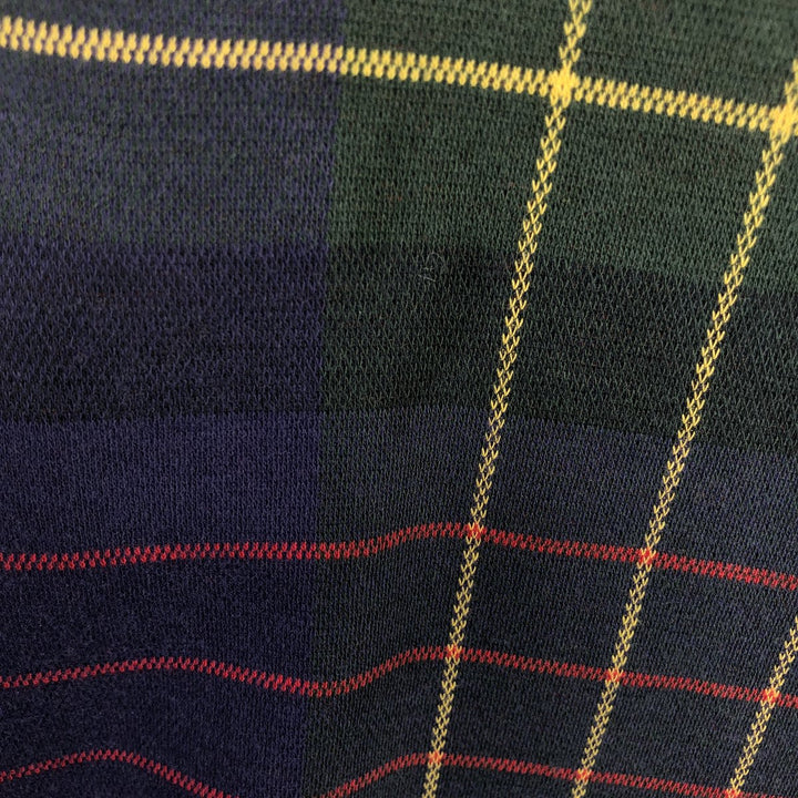 Ralph Lauren POLO by Ralph Lauren Short-Sleeve Check Polo Shirt, Made in USA, Men's Size M (approx.) cotton navy blue type Vintage Second Hand