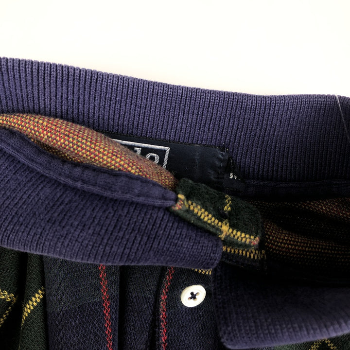 Ralph Lauren POLO by Ralph Lauren Short-Sleeve Check Polo Shirt, Made in USA, Men's Size M (approx.) cotton navy blue type Vintage Second Hand