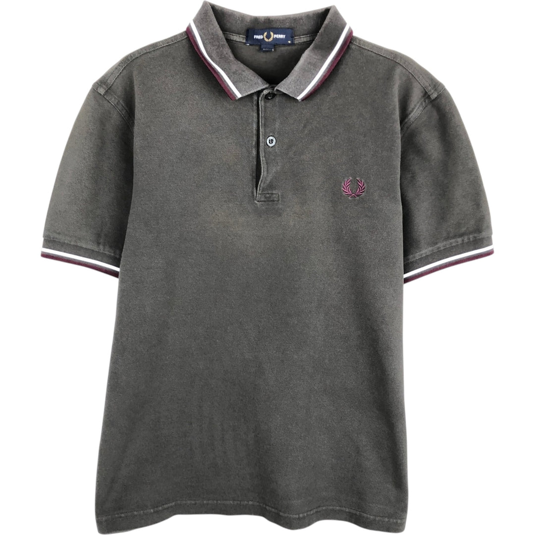 Fred Perry short sleeve polo shirt, size M for men cotton Khaki type Vintage Second Hand