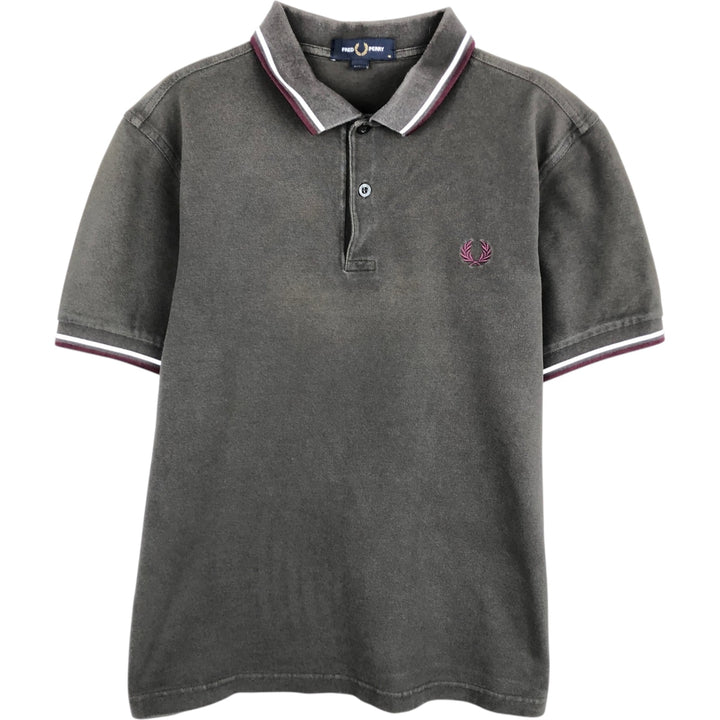 Fred Perry short sleeve polo shirt, size M for men cotton Khaki type Vintage Second Hand