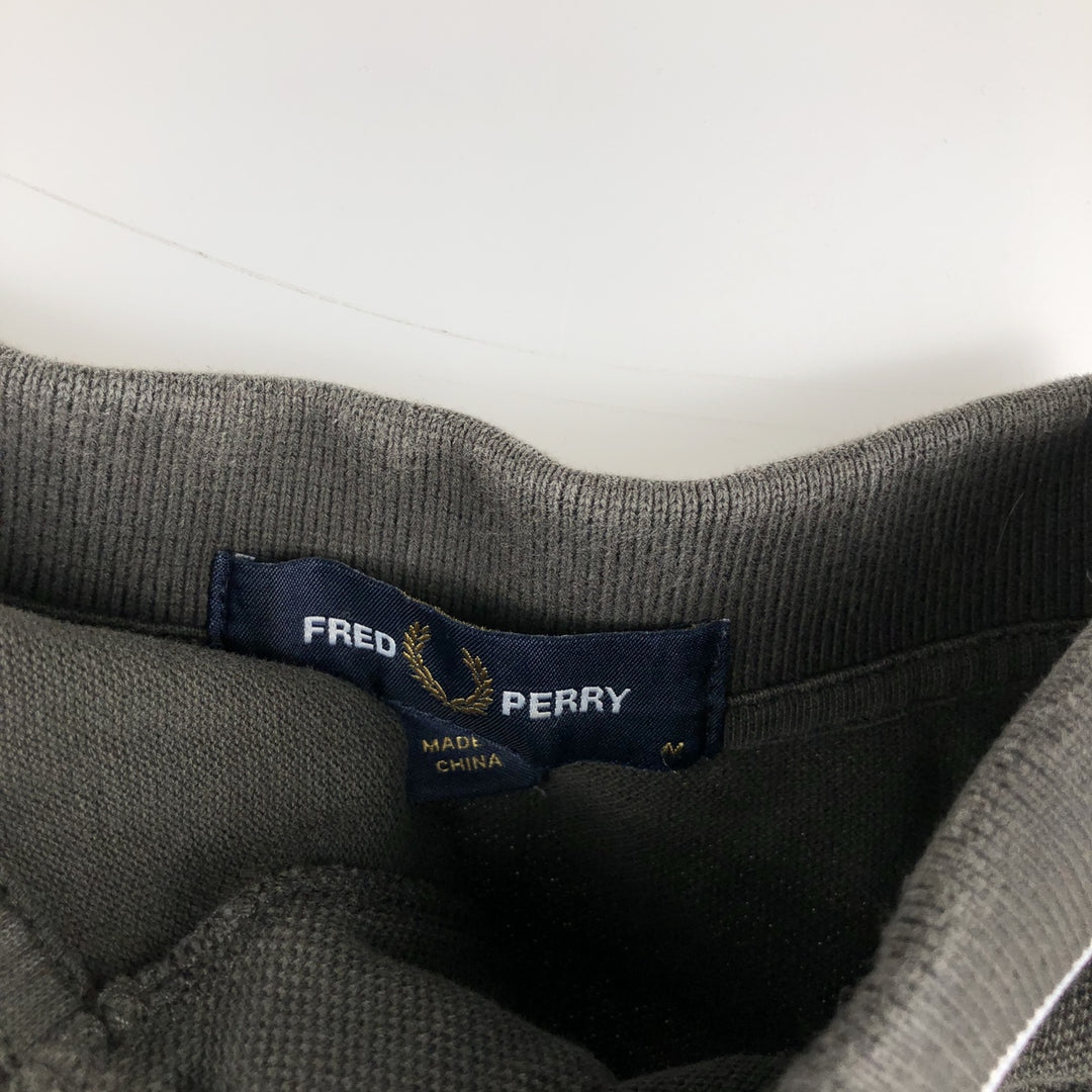 Fred Perry short sleeve polo shirt, size M for men cotton Khaki type Vintage Second Hand