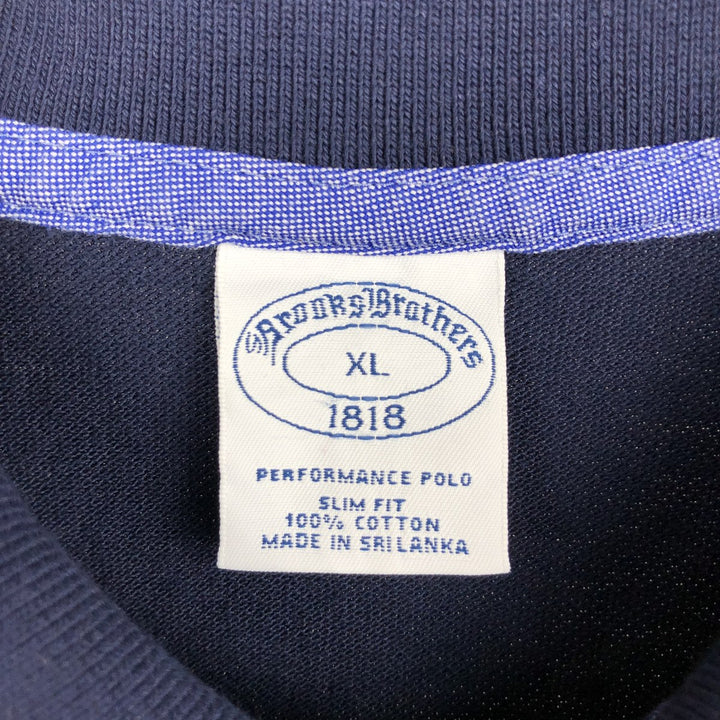 Brooks Brothers 1818 Stars and Stripes Eagle Pattern Short-Sleeve Polo Shirt, Men's Size XL (approx.) cotton navy blue type Vintage Second Hand