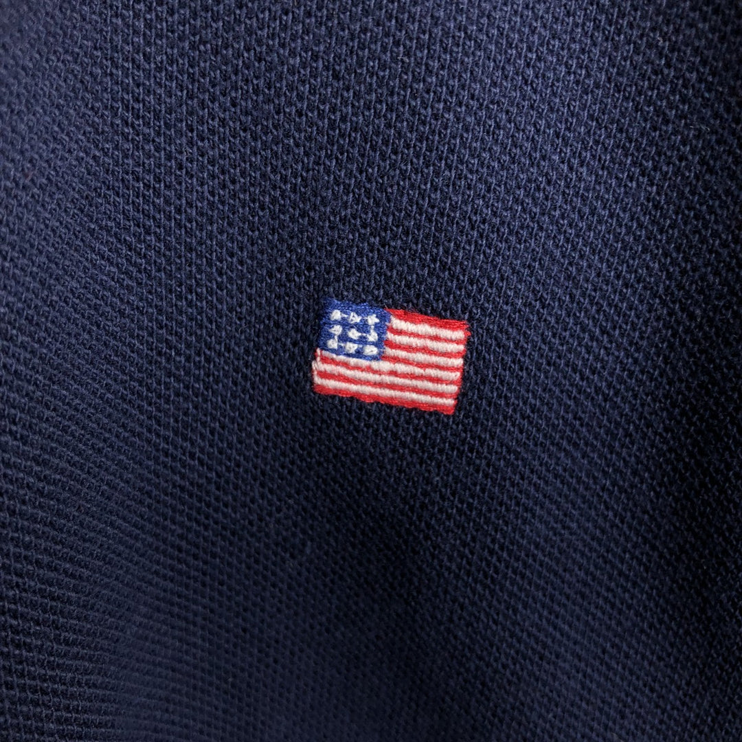 Brooks Brothers 1818 Stars and Stripes Eagle Pattern Short-Sleeve Polo Shirt, Men's Size XL (approx.) cotton navy blue type Vintage Second Hand