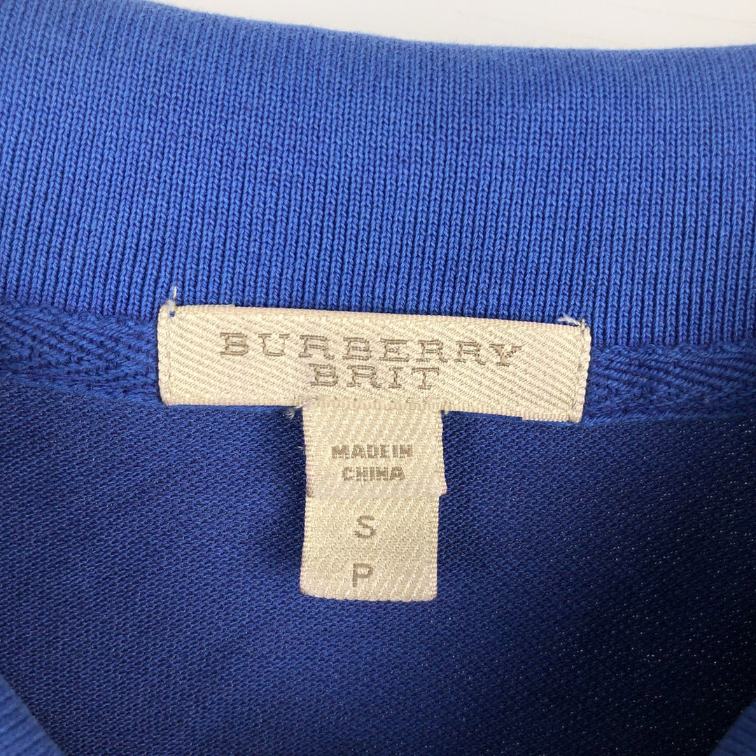 Burberry's BRIT Short-Sleeve Polo Shirt, Men's Size S (approx.) cotton blue type Vintage Second Hand