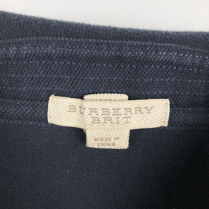 Burberry's BRIT Short-Sleeve Polo Shirt, Men's Size S (approx.) cotton black type Vintage Second Hand