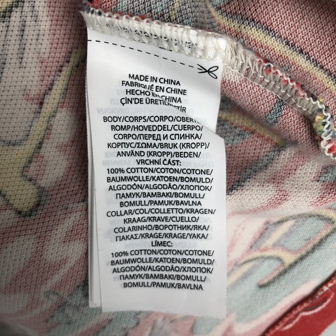 Ralph Lauren POLO RALPH LAUREN CLASSIC FIT all-over print short-sleeved polo shirt, men's size M (approx.) cotton red type Vintage Second Hand