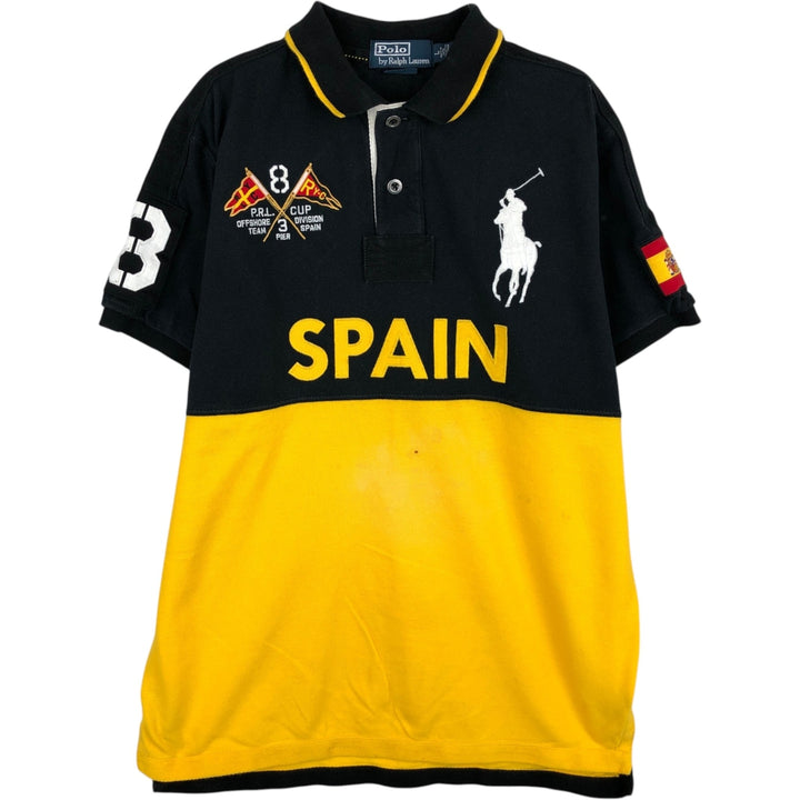 Ralph Lauren POLO by Ralph Lauren CUSTOM FIT Big Pony Short Sleeve Polo Shirt Men's L size cotton black type Vintage Second Hand