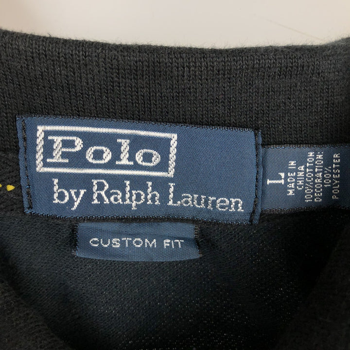 Ralph Lauren POLO by Ralph Lauren CUSTOM FIT Big Pony Short Sleeve Polo Shirt Men's L size cotton black type Vintage Second Hand