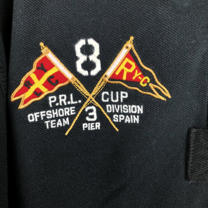 Ralph Lauren POLO by Ralph Lauren CUSTOM FIT Big Pony Short Sleeve Polo Shirt Men's L size cotton black type Vintage Second Hand