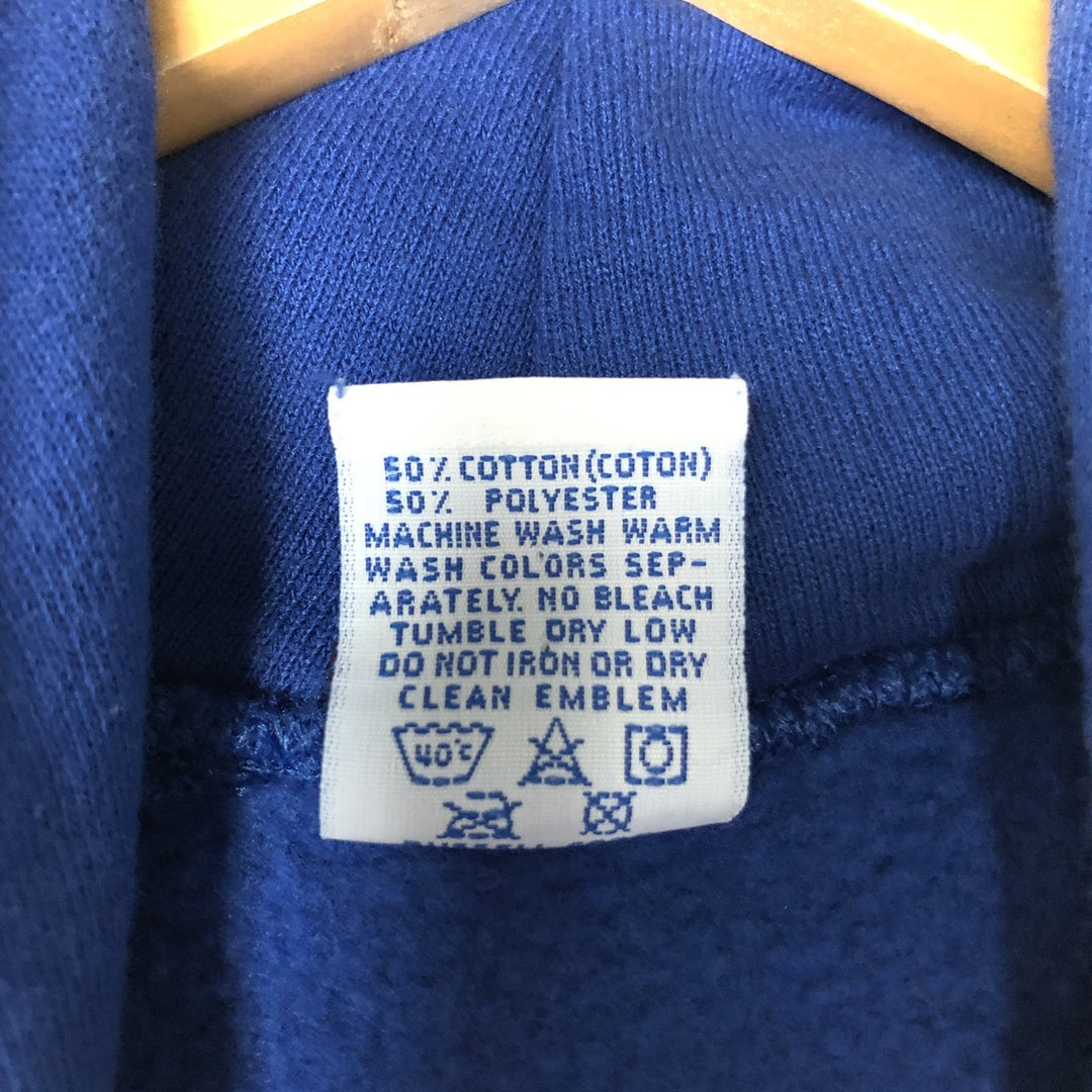 80s-90'S Russell MLB New York Mets sweatshirt pullover hoodie, Made in USA, Men's size L equivalent, Vintage cotton blue type Vintage Second Hand