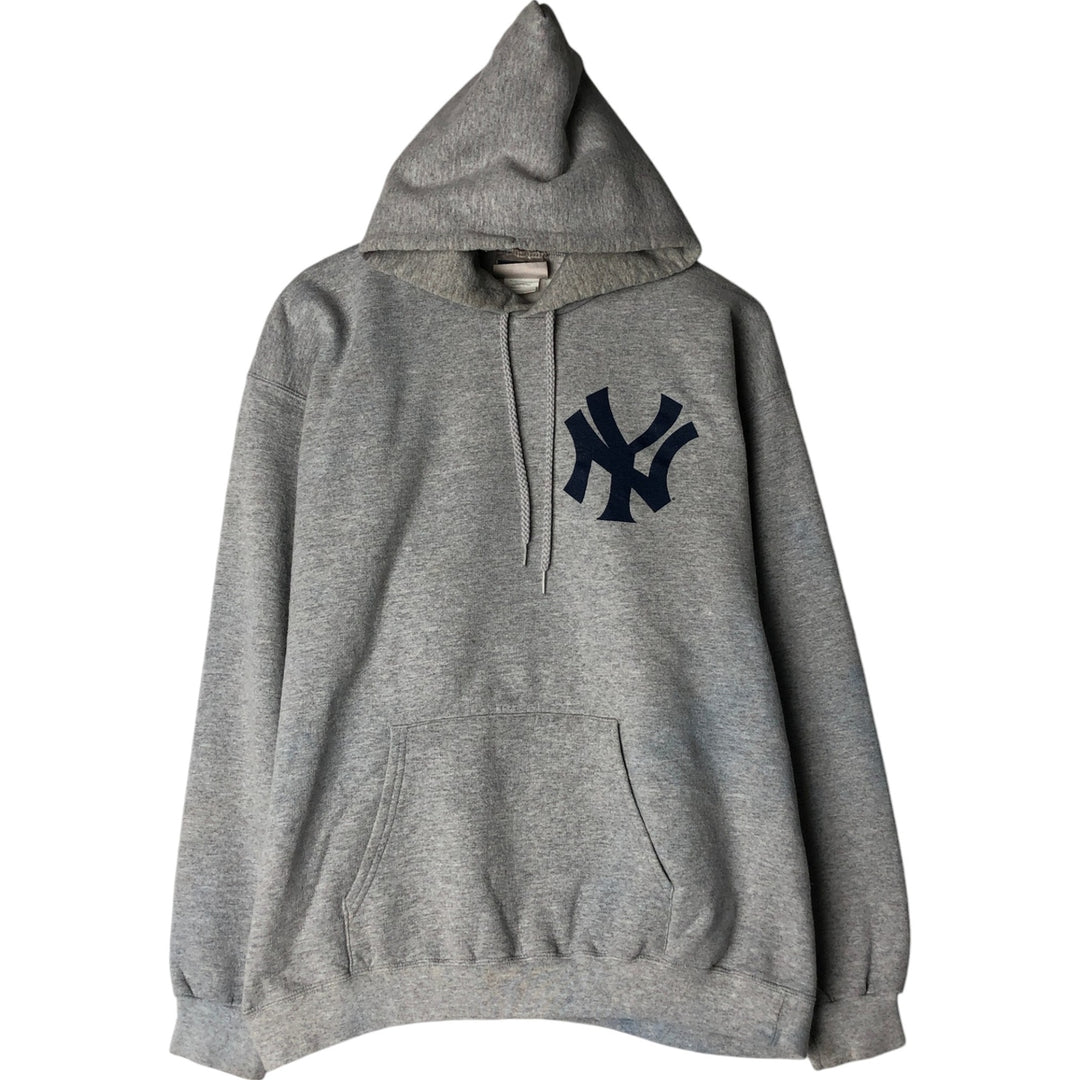 Hanes MLB New York Yankees sweatshirt pullover hoodie, men's size M (approx.) cotton gray type Vintage Second Hand