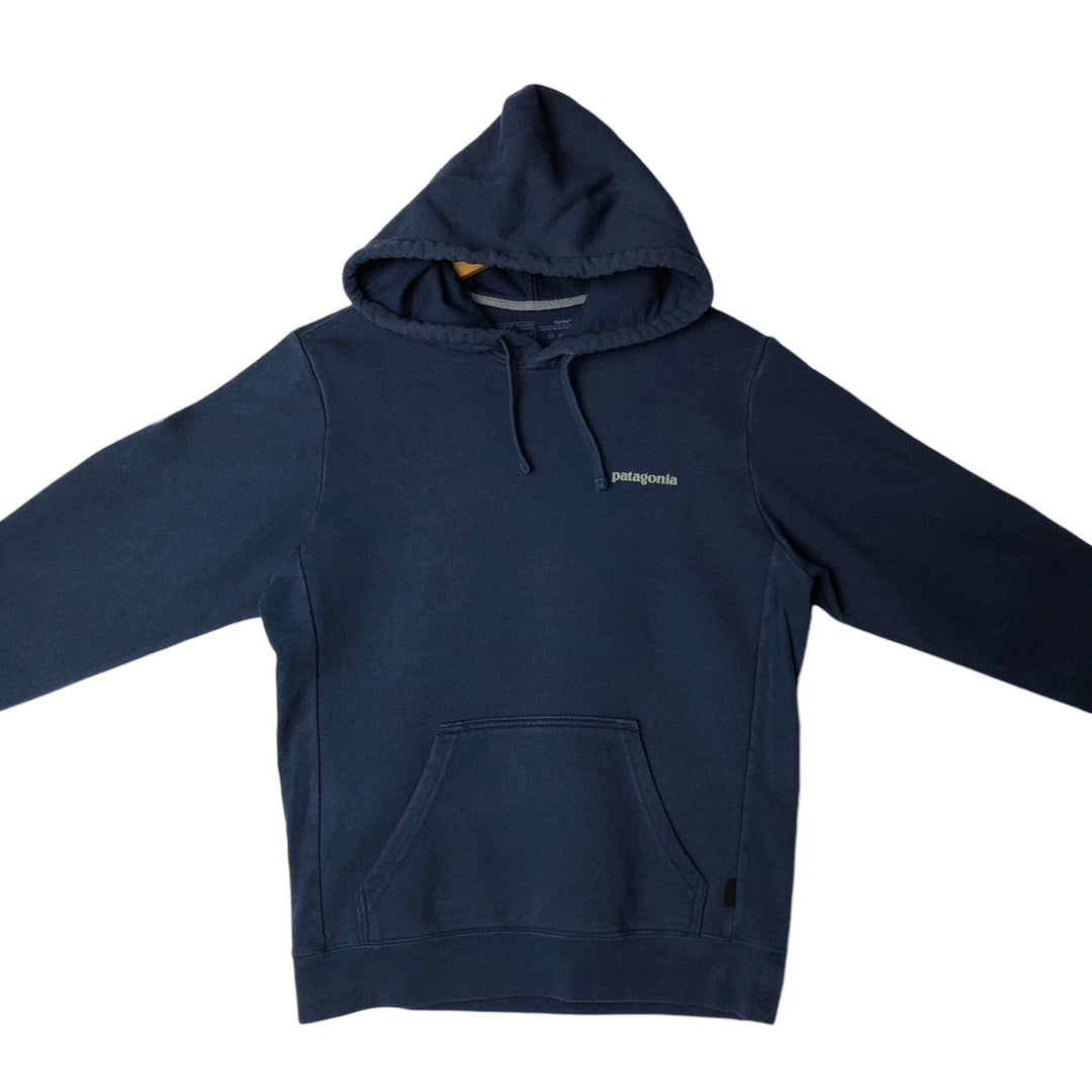 Patagonia 39666FA23 Fitz Roy Icon Uprising Hoodie Sweatshirt Pullover Hoodie (Men's Size S) polyester navy blue type Vintage Second Hand