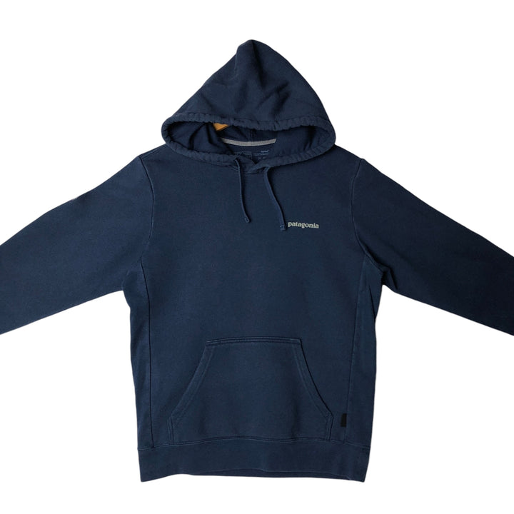 Patagonia 39666FA23 Fitz Roy Icon Uprising Hoodie Sweatshirt Pullover Hoodie (Men's Size S) polyester navy blue type Vintage Second Hand