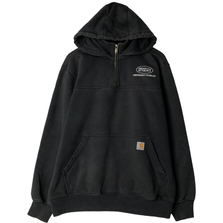 Carhartt North Star Emergency Vehicles Sweat Half-Zip Hoodie, Men's Size L (approx.) cotton black type Vintage Second Hand