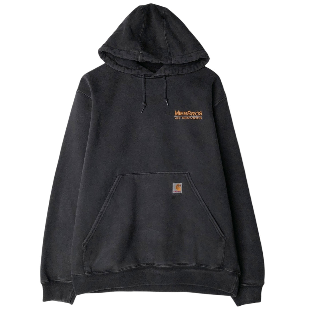 Carhartt MIERBROS AG SERVICES Half-Zip Sweatshirt Hoodie, Men's Size L (approx.) cotton black type Vintage Second Hand