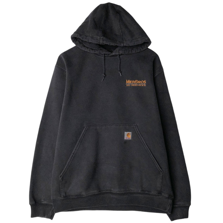 Carhartt MIERBROS AG SERVICES Half-Zip Sweatshirt Hoodie, Men's Size L (approx.) cotton black type Vintage Second Hand