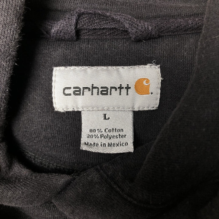 Carhartt MIERBROS AG SERVICES Half-Zip Sweatshirt Hoodie, Men's Size L (approx.) cotton black type Vintage Second Hand