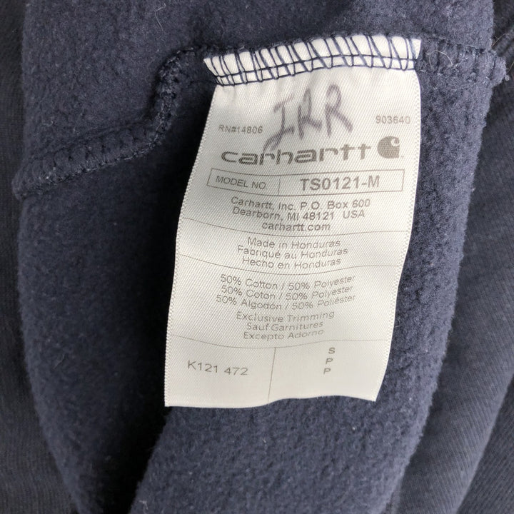 Carhartt Loose Fit Sweatshirt Pullover Hoodie, Men's Size Small cotton navy blue type Vintage Second Hand