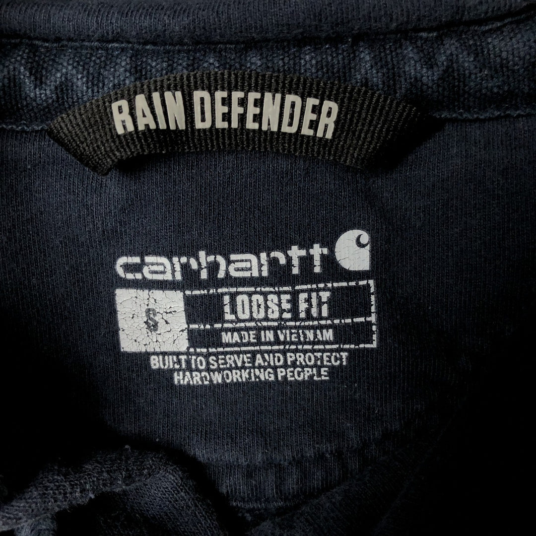 Carhartt Loose Fit Sweatshirt Pullover Hoodie, Men's Size Small cotton navy blue type Vintage Second Hand