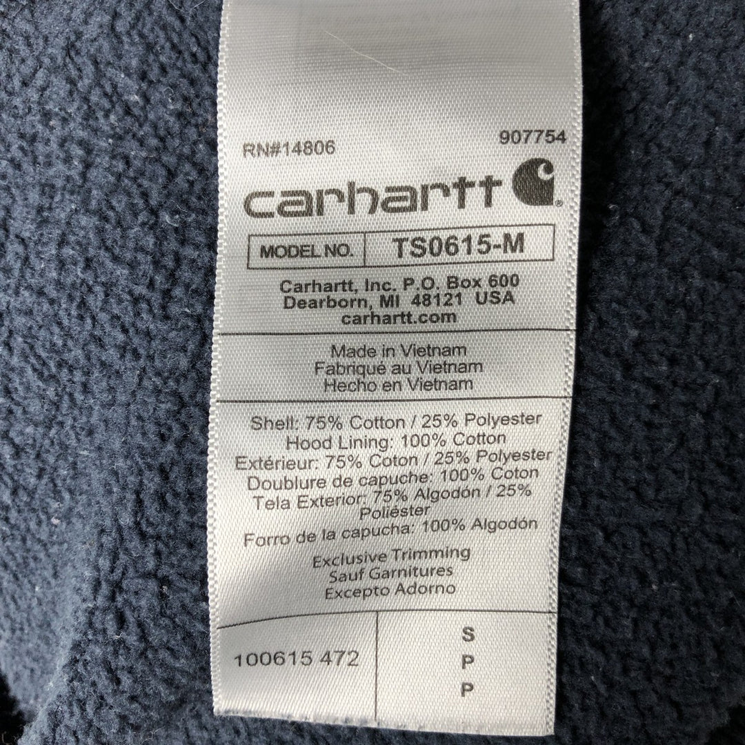 Carhartt Loose Fit Sweatshirt Pullover Hoodie, Men's Size Small cotton navy blue type Vintage Second Hand