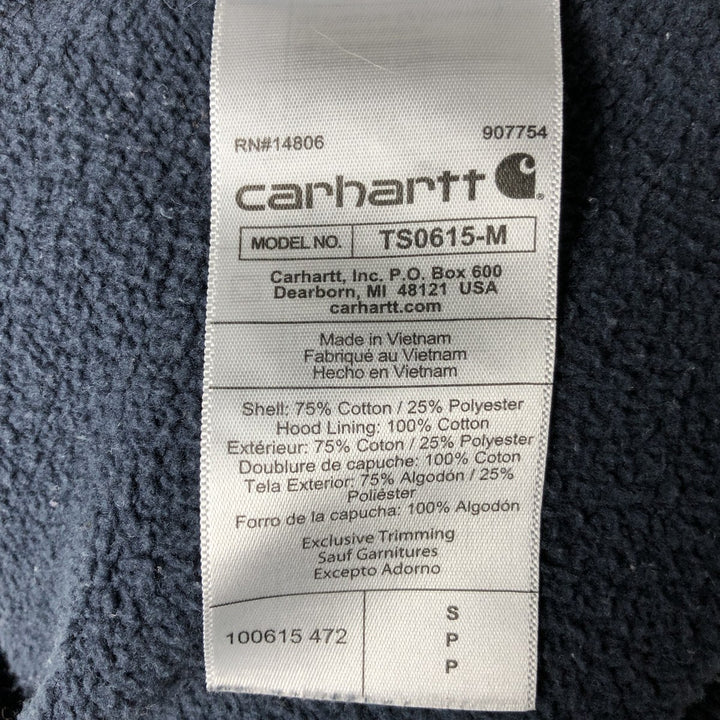 Carhartt Loose Fit Sweatshirt Pullover Hoodie, Men's Size Small cotton navy blue type Vintage Second Hand