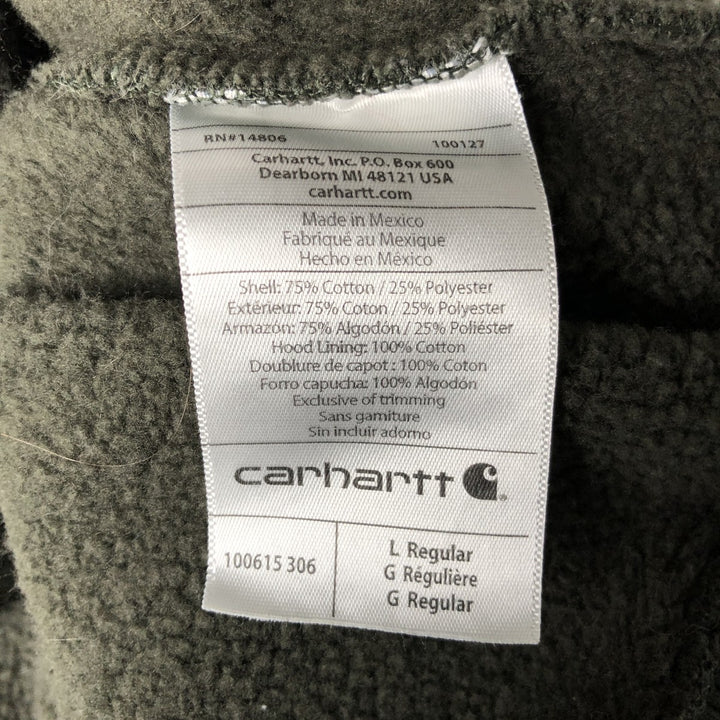 Carhartt ORIGINAL FIT sweatshirt pullover hoodie, men's size L cotton gray type Vintage Second Hand
