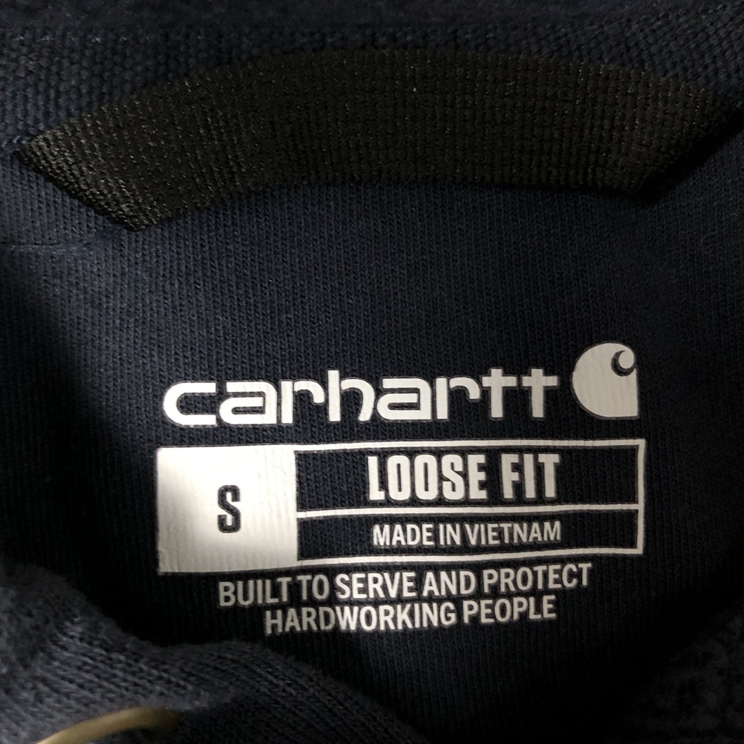 Carhartt Loose Fit Sweatshirt Pullover Hoodie, Men's Size Small cotton navy blue type Vintage Second Hand