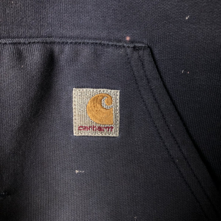 Carhartt Sweat Pullover Hoodie, Men's M Size cotton navy blue type Vintage Second Hand
