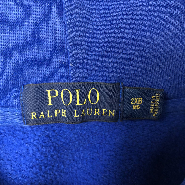 Ralph Lauren POLO RALPH LAUREN Big Pony Sweatshirt Pullover Hoodie, Men's XXL equivalent. cotton blue type Vintage Second Hand